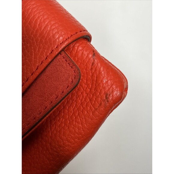 BANANA REPUBLIC Women’s Orange Red Leather Crossbody Purse Bag 6”x 9 “ - Picture 6 of 7